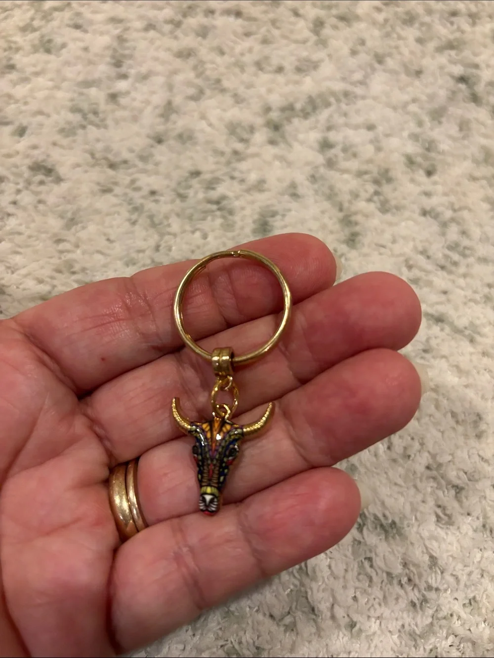 Western Bull Cattle Skull Key Chain Bag Charm NWT 2.25”
